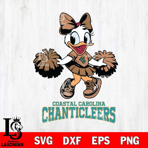 Coastal Carolina Chanticleers Daisy Duck Cheerleader Disney, Svg Eps Dxf Png File, Digital Download