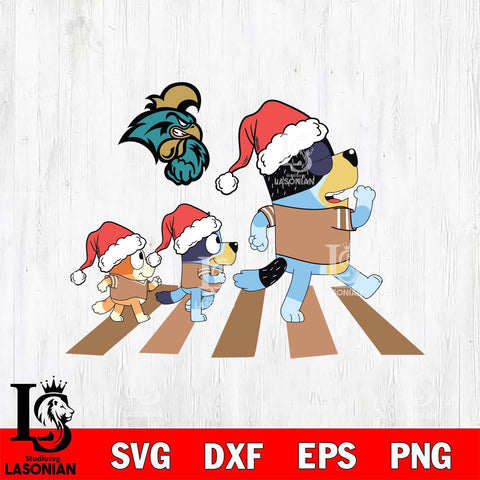 Coastal Carolina Chanticleers Family Bluey Walking Christmas Svg Eps Dxf Png File, Digital Download, Instant Download