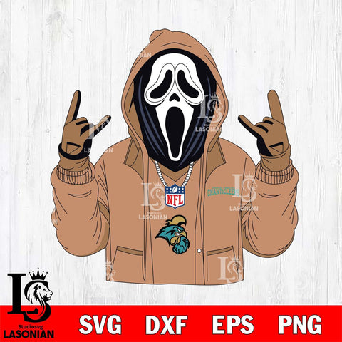 Coastal Carolina Chanticleers Ghostface Scream Football Halloween Svg Eps Dxf Png File, NCAA svg, Digital Download, Instant Download