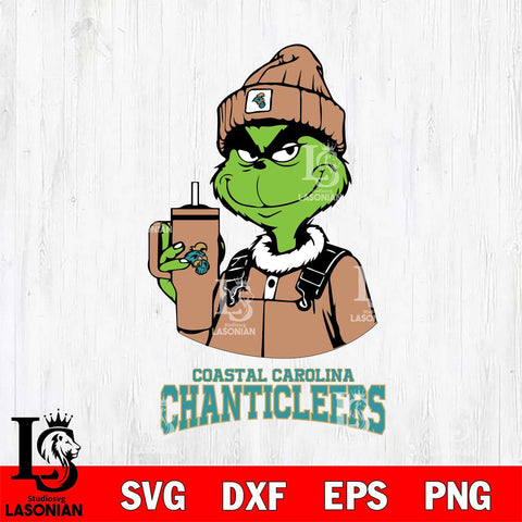 Coastal Carolina Chanticleers Grinch Football Christmas Cut Files Cricut, Svg Dxf Eps Png file, Digital download , Silhouette