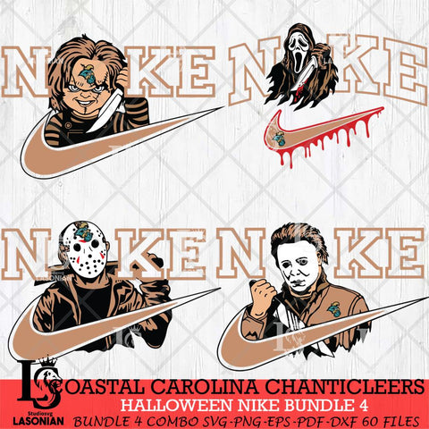 Coastal Carolina Chanticleers Halloween Nike NCAA Bundle 4 Svg Eps Dxf Png File, Digital Download, Instant Download