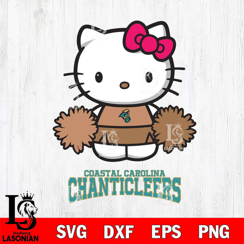 Coastal Carolina Chanticleers Hello Kitty Cheerleader 2 Svg Eps Dxf Png File, Digital Download, Instant Download