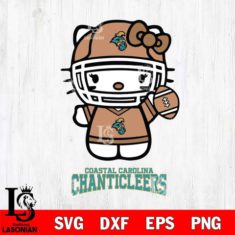 Coastal Carolina Chanticleers Hello Kitty NCAA 1 Svg Eps Dxf Png File, Digital Download, Instant Download