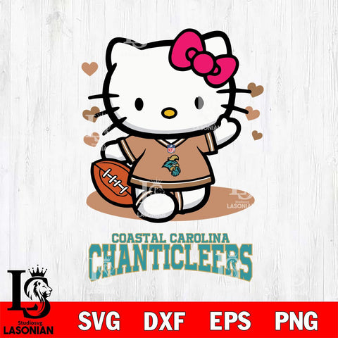 Coastal Carolina Chanticleers Hello Kitty NCAA 3 Svg Eps Dxf Png File, Digital Download, Instant Download