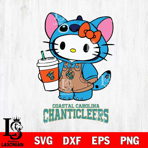 Coastal Carolina Chanticleers Hello Kitty Stitch Svg Eps Dxf Png File, NCAA svg, Digital Download, Instant Download