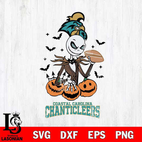 Coastal Carolina Chanticleers Jack Skellington 2 halloween Svg Eps Dxf Png File, NCAA svg, Digital Download, Instant Download