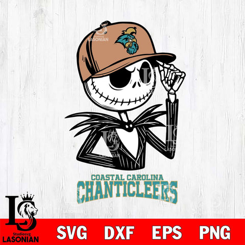 Coastal Carolina Chanticleers Jack Skellington 3 Halloween Svg Eps Dxf Png File, NCAA svg, Digital Download, Instant Download