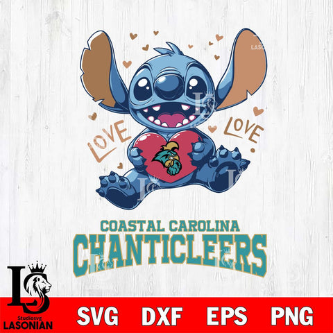 Coastal Carolina Chanticleers Love Stitch, Svg Eps Dxf Png File, Digital Download