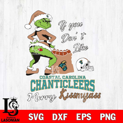 Coastal Carolina Chanticleers Merry kissmyass grinch Svg Eps Dxf Png File,NCAA Svg Files,Digital Download,Sublimation,Instant Download