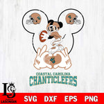 Coastal Carolina Chanticleers Mickey Heart Rugby Svg Eps Dxf Png File, Digital Download ,Instant Download, Cricut File