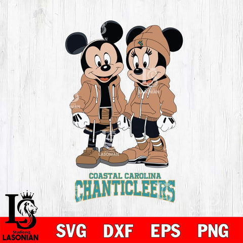 Coastal Carolina Chanticleers Mickey Minnie Mouse Rugby Svg Eps Dxf Png File, NCAA svg , File Cut , Digital Download , Instant Download, Cut Svg Files