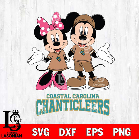 Coastal Carolina Chanticleers Mickey Minnie Mouse Sport Svg Eps Dxf Png File, NCAA svg , File Cut , Digital Download , Instant Download, Cut Svg Files