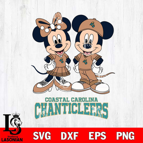 Coastal Carolina Chanticleers Mickey Minnie Mouse rugby ball Svg Eps Dxf Png File, NCAA svg , File Cut , Digital Download , Instant Download, Cut Svg Files