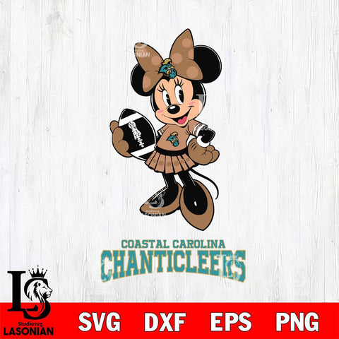 Coastal Carolina Chanticleers Minnie Mouse, Svg Eps Dxf Png File, Digital Download