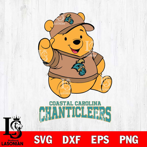 Coastal Carolina Chanticleers Pooh Bear Disney, Svg Eps Dxf Png File, Digital Download