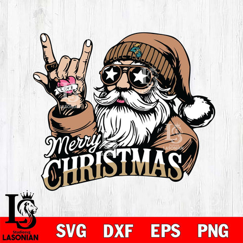 Coastal Carolina Chanticleers Rock Santa Claus Football Svg dxf eps png pdf file,NCAA svg,Digital Download,Cricut file