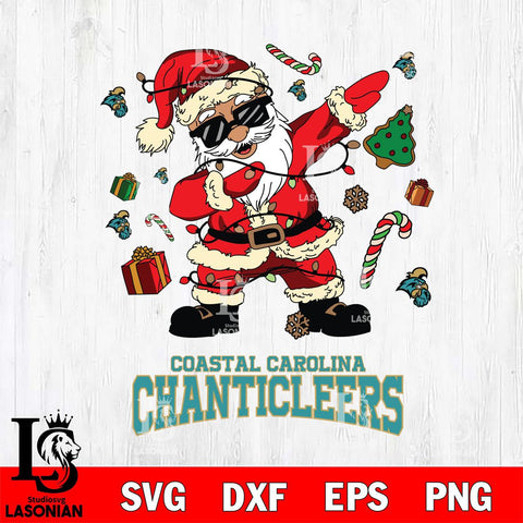 Coastal Carolina Chanticleers Santa Claus Football Svg dxf eps png pdf file,NCAA svg,Digital Download,Cricut file