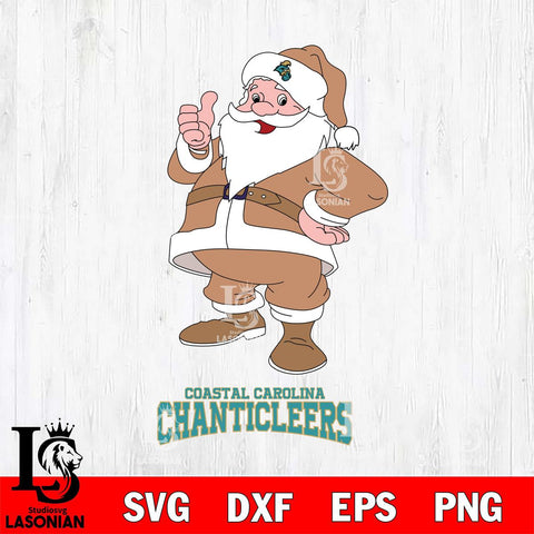 Coastal Carolina Chanticleers Santa claus Svg dxf eps png pdf file,NCAA svg,Digital Download,Cricut file