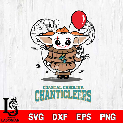 Coastal Carolina Chanticleers Stitch Pennywise Halloween Svg Eps Dxf Png File, Digital Download, Instant Download