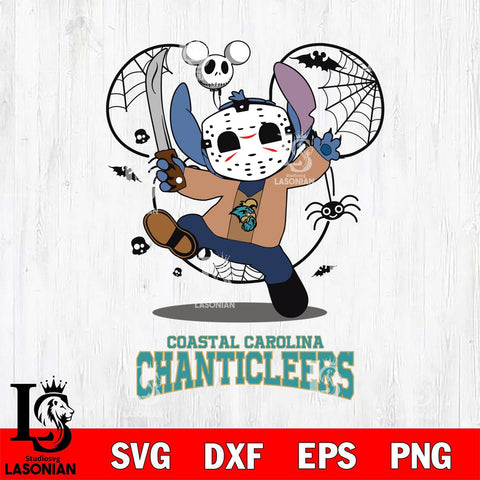 Coastal Carolina Chanticleers Stitch jason voorhees Halloween Svg Eps Dxf Png File, Digital Download, Instant Download