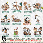 Coastal Carolina Chanticleers  Snoopy NCAA Bundle 12 SVG Svg Eps Dxf Png File, Digital Download