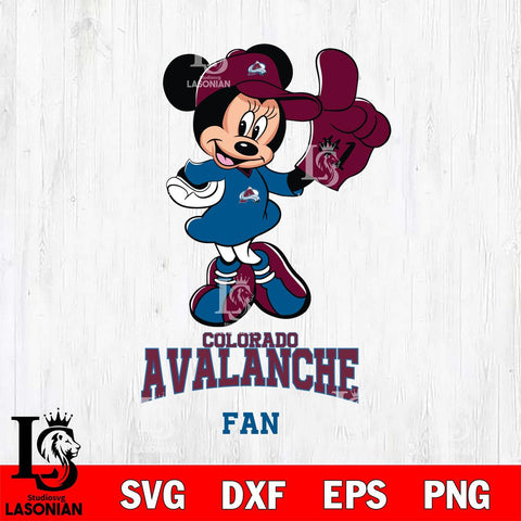 Colorado Avalanche #1 Fan Minnie Mouse Svg Eps Dxf Png File, Digital Download, Instant Download