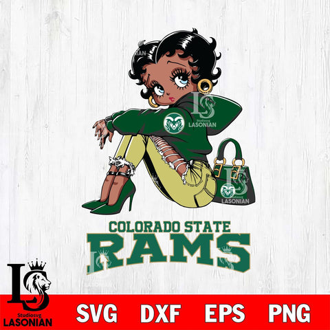 Colorado State Rams Betty Boop Black Fan Girl Svg Eps Dxf Png File, Digital Download, Instant Download