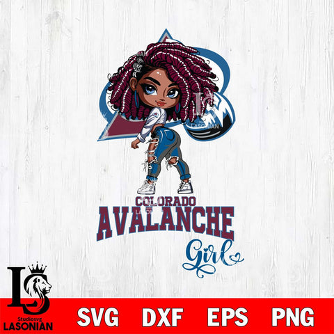 Colorado Avalanche Fan Girl Svg Eps Dxf Png File, Digital Download, Instant Download