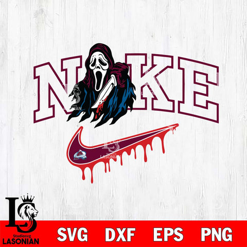 Colorado Avalanche Ghostface Nike Svg Eps Dxf Png File, Digital Download, Instant Download