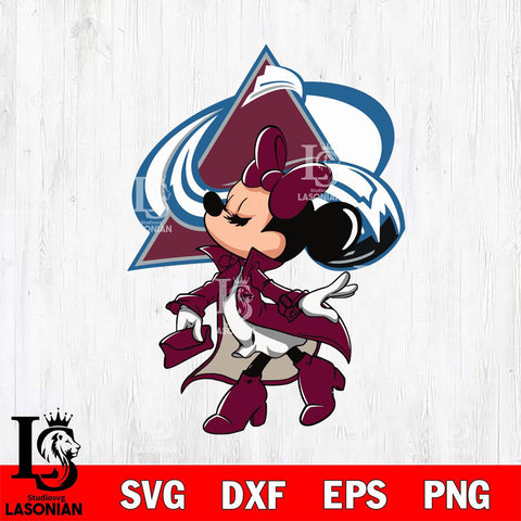 Colorado Avalanche Glamorous Minnie Svg Eps Dxf Png File, Digital Download, Instant Download