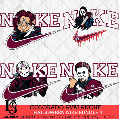 Colorado Avalanche Halloween Nike NHL Bundle 4 Svg Eps Dxf Png File, Digital Download, Instant Download