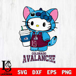 Colorado Avalanche Hello Kitty Stitch Svg Eps Dxf Png File, NHL svg, Digital Download, Instant Download