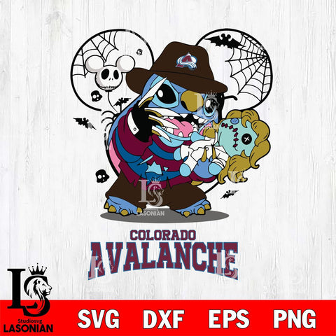 Colorado Avalanche Stitch Freddy Krueger Halloween Svg Eps Dxf Png File, Digital Download, Instant Download