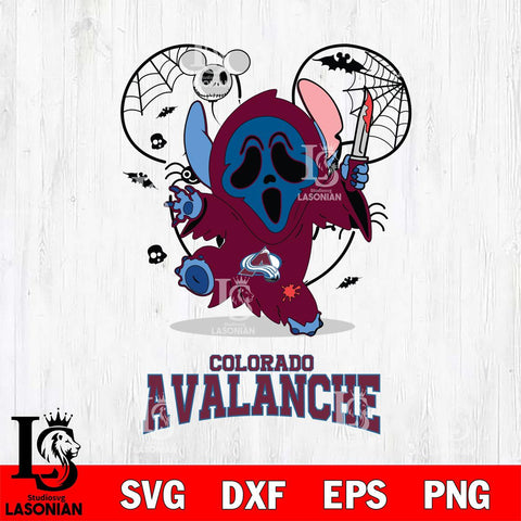 Colorado Avalanche Stitch Ghost Face Halloween 2 Svg Eps Dxf Png File, Digital Download, Instant Download