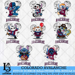 Colorado Avalanche Stitch Halloween Bundle 8 SVG Svg Eps Dxf Png File, Digital Download, Instant Download