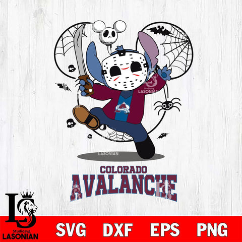 Colorado Avalanche Stitch jason voorhees Halloween Svg Eps Dxf Png File, Digital Download, Instant Download