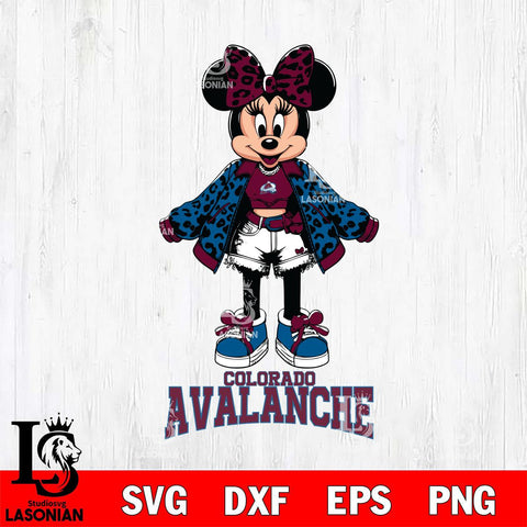 Colorado Avalanche Style Minnie Disney Svg Eps Dxf Png File, Digital Download, Instant Download