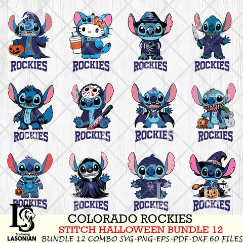 Colorado Rockies Stitch Horror Bundle 12 SVG Svg Eps Dxf Png File, MLB svg, Digital Download, Instant Download