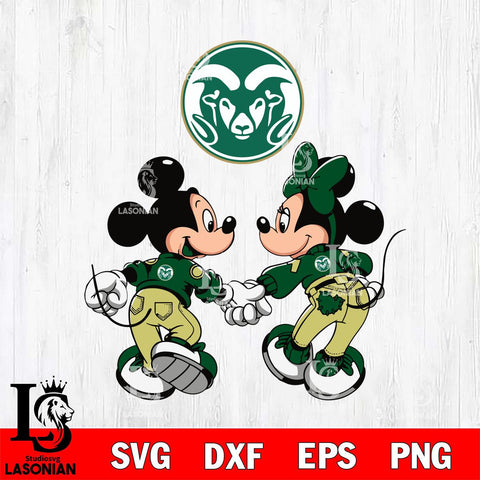 Colorado State Rams Fan Minnie And Mickey Love Svg Eps Dxf Png File, Digital Download, Instant Download