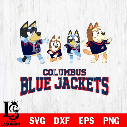 Columbus Blue Jackets Bluey Dance Mode Squats Svg Eps Dxf Png File, Digital Download, Instant Download