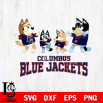 Columbus Blue Jackets Bluey Dance Squats Svg Eps Dxf Png File, Digital Download, Instant Download