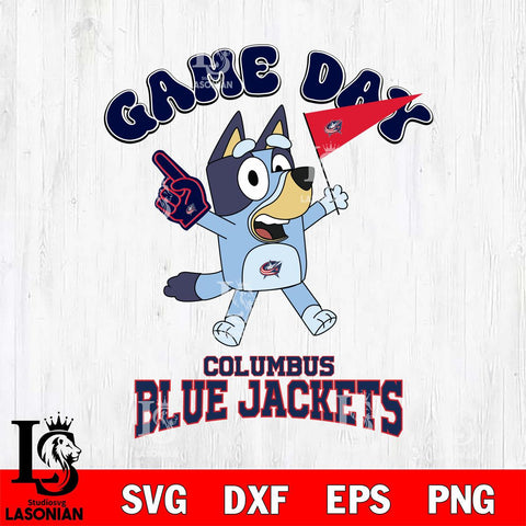 Columbus Blue Jackets Bluey Game Day Svg Eps Dxf Png File, Digital Download, Instant Download