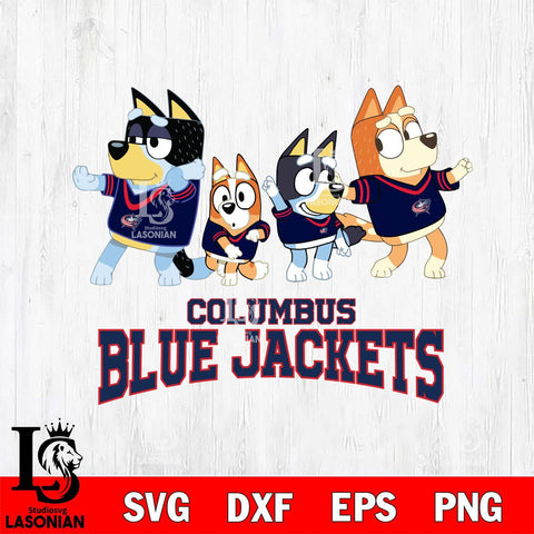 Columbus Blue Jackets Bluey Mode Dance Squats Svg Eps Dxf Png File, Digital Download, Instant Download