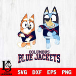 Columbus Blue Jackets Bluey with Chilli Dance Svg Eps Dxf Png File, Digital Download, Instant Download