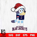 Columbus Blue Jackets Christmas Bluey Hat Svg, Christmas Svg , NHL svg , Digital Download, dxf eps png pdf file