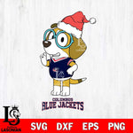 Columbus Blue Jackets Christmas Bluey Honey Sport Svg, Christmas Svg , NHL svg , Digital Download, dxf eps png pdf file