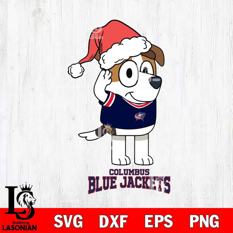 Columbus Blue Jackets Christmas Bluey Jack Sport Svg, Christmas Svg , NHL svg , Digital Download, dxf eps png pdf file