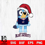 Columbus Blue Jackets Christmas Bluey Sport Svg, Christmas Svg , NHL svg , Digital Download, dxf eps png pdf file