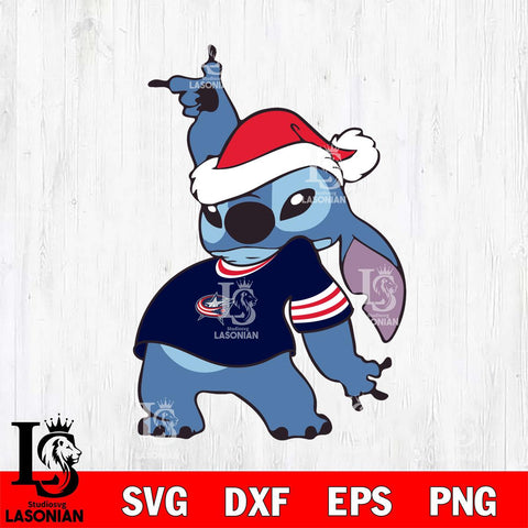 Columbus Blue Jackets Disney Lilo & Stitch Christmas Svg Eps Dxf Png File, Digital Download, Instant Download