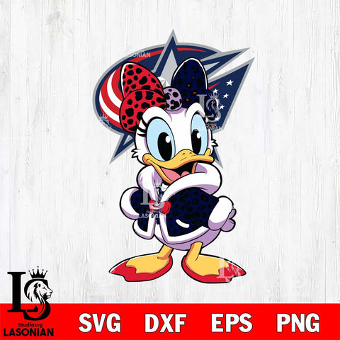 Columbus Blue Jackets Fancy Daisy Duck Disney Svg Eps Dxf Png File, Digital Download, Instant Download